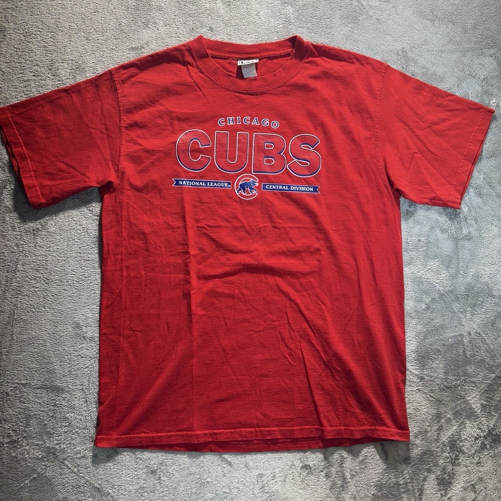 Vintage 2005 Lee Sports MLB Chicago Cubs T-Shirt Mens L Red Spell Out